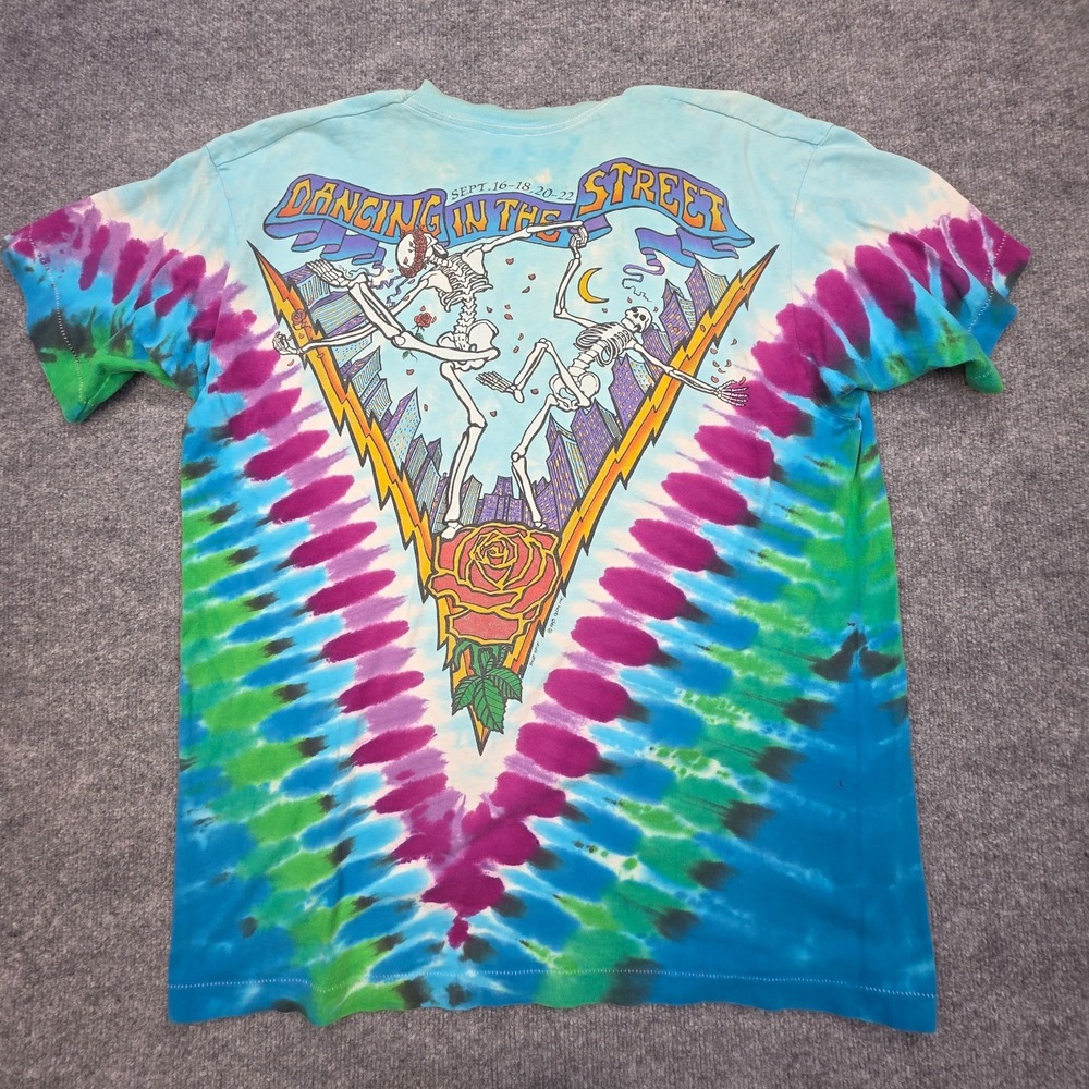 Vintage Grateful Dead Shirt Mens XL Liquid Blue AOP Skeletons Bears 1993 - Picture 2 of 15